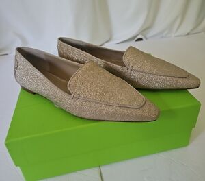 NWOT Ann Taylor Gold Glitter Loafers 7.5